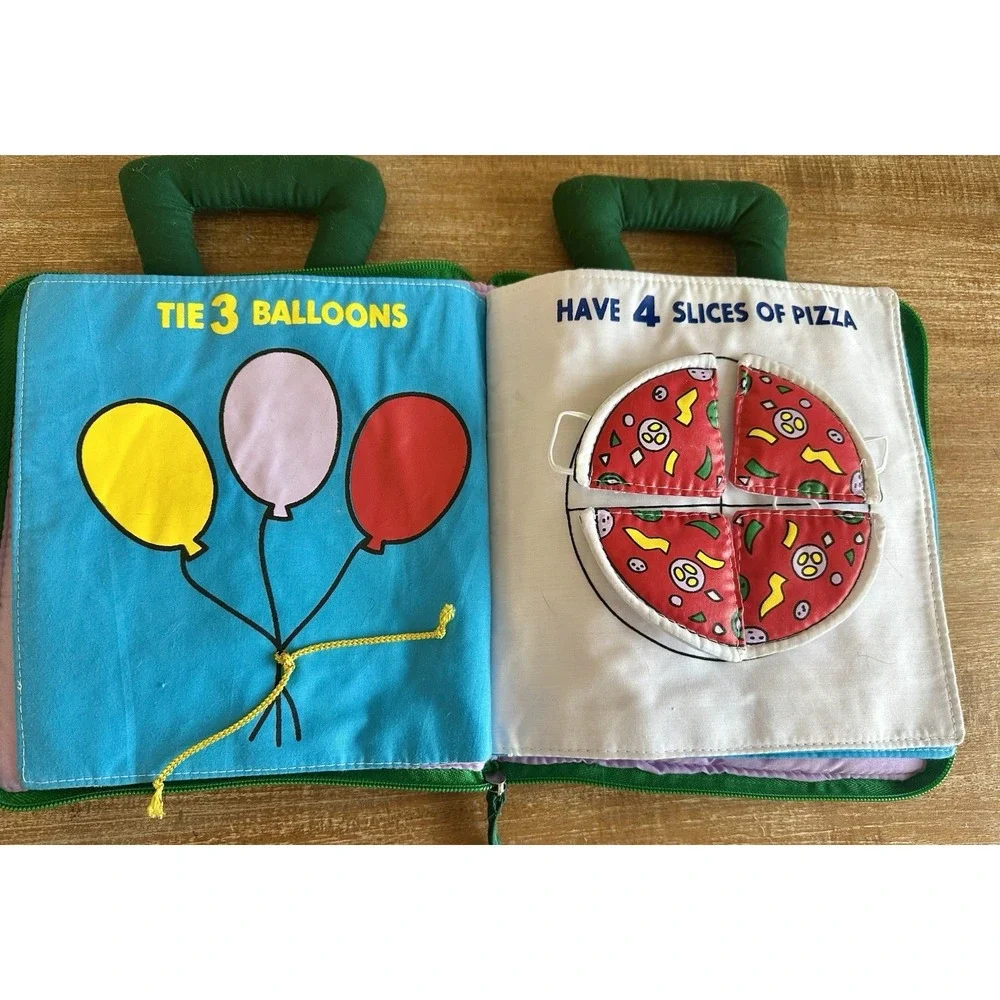 Vintage 1991 Pockets of Learning Soft Cloth Book Count And Play Baby Toddler